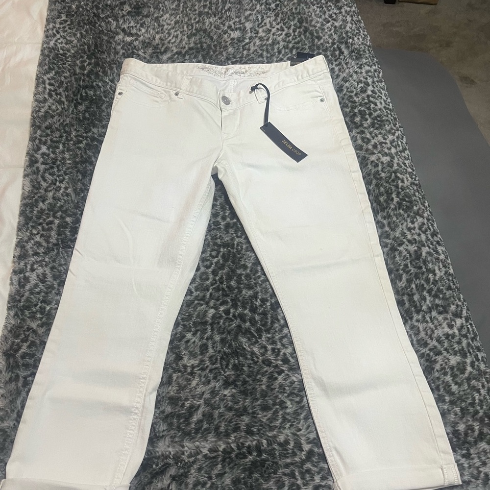 Express White Ankle Pants